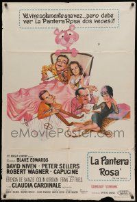 7f894 PINK PANTHER Argentinean '64 art of Peter Sellers & David Niven by Jack Rickard!