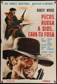 7f895 PRAY TO GOD & DIG YOUR GRAVE Argentinean '68 cool spaghetti western art of Robert Woods!