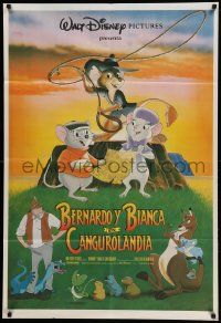 7f910 RESCUERS DOWN UNDER Argentinean '91 Disney mice in Australia, great cartoon image!