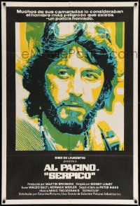 7f930 SERPICO Argentinean '74 great image of undercover cop Al Pacino, Sidney Lumet crime classic!