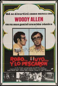 7f947 TAKE THE MONEY & RUN Argentinean '69 wacky Woody Allen mugshot in classic mockumentary!