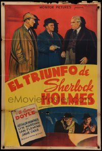 7f971 TRIUMPH OF SHERLOCK HOLMES Argentinean '40s art of Arthur Wontner as Sherlock Holmes!