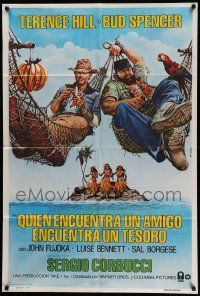 7f990 WHO FINDS A FRIEND FINDS A TREASURE Argentinean '81 Casaro art of Terence Hill & Bud Spencer!