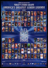 7g123 AFI'S 100 YEARS 100 STARS 27x39 video poster '99 classic posters w/Gilda, Casablanca & more!