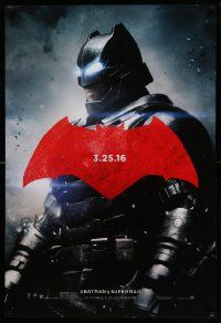 7g551 BATMAN V SUPERMAN teaser DS 1sh '16 cool image of armored Ben Affleck in title role!