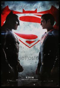 7g548 BATMAN V SUPERMAN teaser DS 1sh '16 Ben Affleck and Henry Cavill in title roles facing off!
