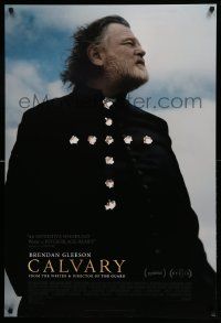 7g584 CALVARY DS 1sh '14 Brendan Gleeson as priest with bullet holes in shape of cross!