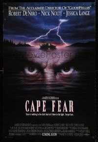7g587 CAPE FEAR advance DS 1sh '91 great close-up of Robert De Niro's eyes, Martin Scorsese!