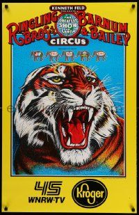 7g008 RINGLING BROS & BARNUM & BAILEY CIRCUS 24x38 circus poster '89 wild tiger art!
