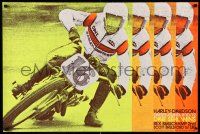 7g256 HARLEY-DAVIDSON 24x36 commercial poster '72 dayglo artistic image by Smith & Unkefer!