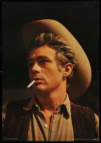 7g262 JAMES DEAN 27x39 Swiss commercial poster '80 smoking portrait in cowboy hat from Giant!