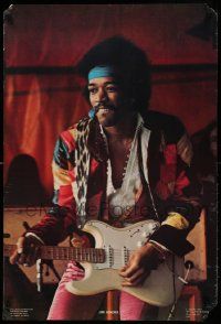 7g264 JIMI HENDRIX 23x34 commercial poster '77 great image of guitarist performing!
