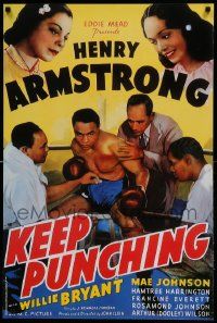 7g267 KEEP PUNCHING 24x36 commercial poster ''98 Henry Armstrong, Willie Bryant, sports boxing!