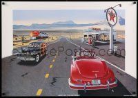 7g290 MECCA ON THE HIGH DESERT 24x34 commercial poster '90s Route 66, trains, cars by Cleworth!