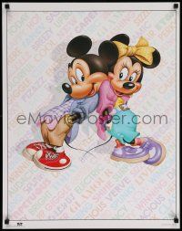 7g293 MICKEY MOUSE/MINNIE MOUSE 22x28 commercial poster '90s great art of the cartoon couple!