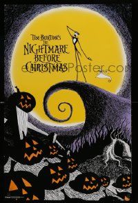 7g296 NIGHTMARE BEFORE CHRISTMAS 22x34 commercial poster '00 Tim Burton, Disney, Halloween!