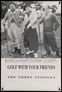 7g329 THREE STOOGES 24x36 commercial poster '94 Moe, Larry & Curly playing golf!
