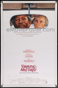 7g628 DRIVING MISS DAISY 1sh '89 art of Morgan Freeman & Jessica Tandy, Bruce Beresford directed!