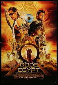 7g676 GODS OF EGYPT advance DS 1sh '16 Butler, Sewell, Coster-Waldau, great cast image!