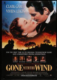 7g680 GONE WITH THE WIND advance DS 1sh R98 Clark Gable, Vivien Leigh, all time classic!