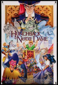 7g715 HUNCHBACK OF NOTRE DAME DS 1sh '96 Walt Disney, Victor Hugo, art of cast on parade!