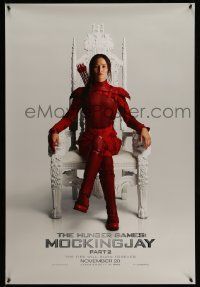 7g719 HUNGER GAMES: MOCKINGJAY - PART 2 teaser DS 1sh '15 image of Jennifer Lawrence in red outfit!