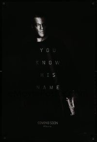 7g748 JASON BOURNE teaser DS 1sh '16 cool full-length image of Matt Damon in title role with gun!