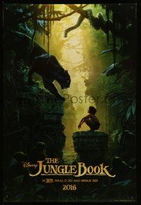 7g751 JUNGLE BOOK teaser DS 1sh '16 great image of Mowgli with Shere Khan and Kaa!