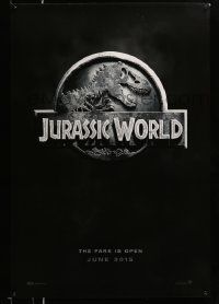 7g753 JURASSIC WORLD int'l teaser DS 1sh '15 Jurassic Park sequel, cool image of the classic logo!