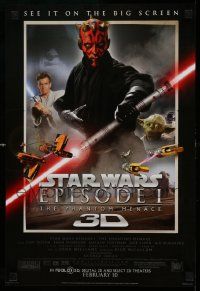 7g087 PHANTOM MENACE style A mini poster R12 Star Wars Episode I in 3-D, diff image of Darth Maul!