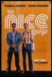 7g824 NICE GUYS teaser DS 1sh '16 great full-length image of Ryan Gosling and Russell Crowe!