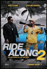 7g877 RIDE ALONG 2 teaser DS 1sh '16 great image of Ice Cube and Kevin Hart with shotgun!