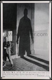 7g898 SHADOWS & FOG DS 1sh '92 cool photographic image of Woody Allen by Brian Hamill!