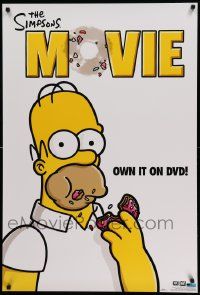 7g156 SIMPSONS MOVIE 27x40 video poster '07 classic Groening art of Homer Simpson w/donut!