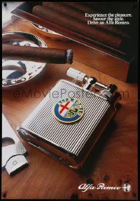 7g173 ALFA ROMEO 27x39 English advertising poster '80s great image of cigar and lighter!