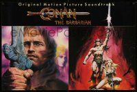 7g094 CONAN THE BARBARIAN 24x36 music poster '82 Schwarzenegger & Bergman by Casaro & one other!
