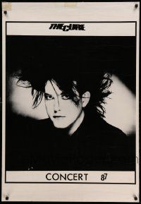 7g095 CURE 28x40 music poster '87 cool image of Robert Smith, concert!