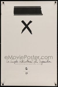 7g063 FILMEX '84 24x36 film festival poster '84 great stark b&w art of 'X' and film strip!
