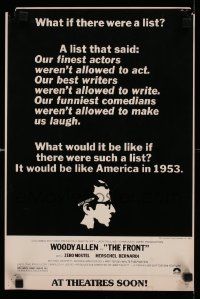 7g081 FRONT mini poster '76 Woody Allen, Martin Ritt, 1950s Communist Scare blacklist in 1953 U.S.