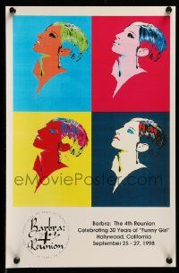 7g394 FUNNY GIRL 11x17 special '98 cool Warholesque artwork of Barbra Streisand!