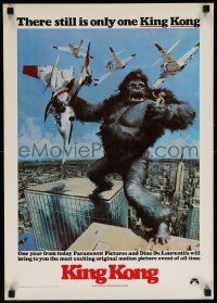 7g406 KING KONG 17x24 special '76 John Berkey art of BIG Ape on the Twin Towers!