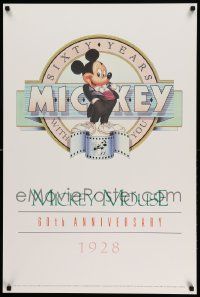 7g429 MICKEY MOUSE 60TH ANNIVERSARY 24x36 special '88 Disney, Mickey Mouse in tuxedo!