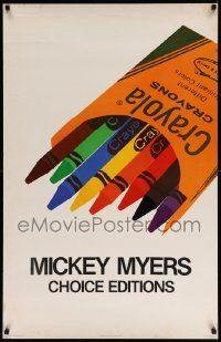 7g294 MICKEY MYERS CHOICE EDITIONS 25x39 commercial '79 great colorful artwork of Crayola crayons!