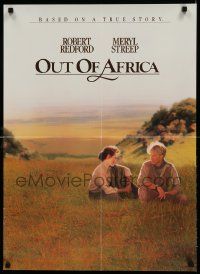 7g437 OUT OF AFRICA 2-sided 22x30 special '85 Robert Redford & Meryl Streep, directed by Pollack!