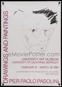 7g013 PIER PAOLO PASOLINI DRAWINGS AND PAINTINGS 24x34 museum/art exhibition '84 self portrait!