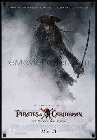 7g445 PIRATES OF THE CARIBBEAN: AT WORLD'S END 2-sided 19x27 special '07 Depp, Knightley & more!