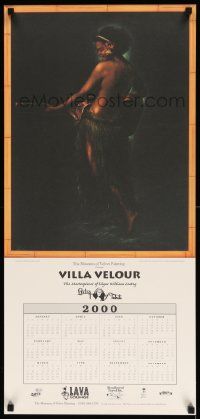7g493 VILLA VELOUR 16x34 special '00 art of topless woman by Leeteg, Museum of Velvet Painting!