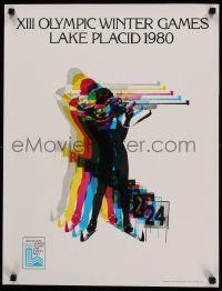 7g497 XIII OLYMPIC WINTER GAMES LAKE PLACID 1980 19x25 special '80 shooting on skis, Biathlon!