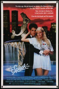 7g916 SPLASH 1sh '84 Tom Hanks loves mermaid Daryl Hannah in New York City under Twin Towers!