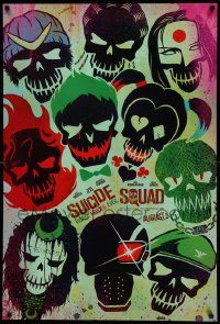 7g934 SUICIDE SQUAD teaser DS 1sh '16 Smith, Leto as the Joker, Robbie, Kinnaman, cool art!